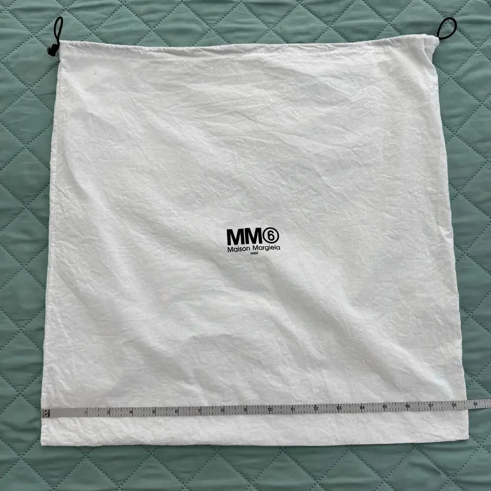 MM6 Maison Margiela Paris White Cotton Drawstring Dust Bag Storage Pouch 19”